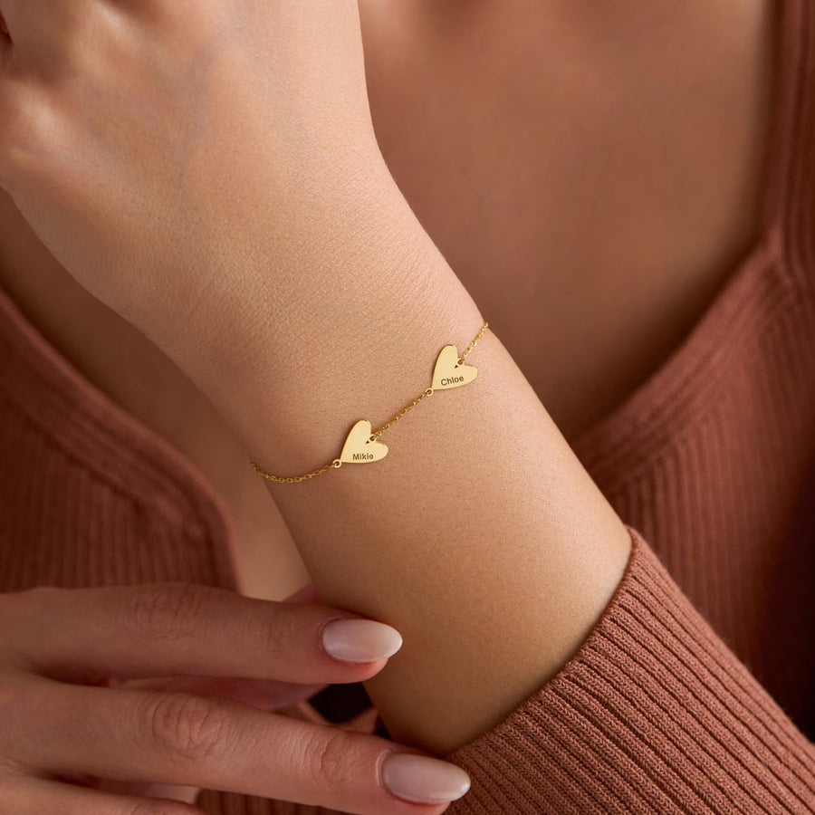 Custom Engraved Heart Bracelet