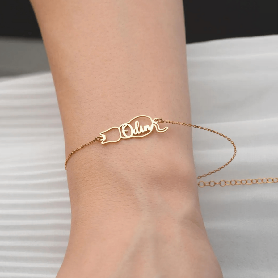 Custom Cat Name Bracelet
