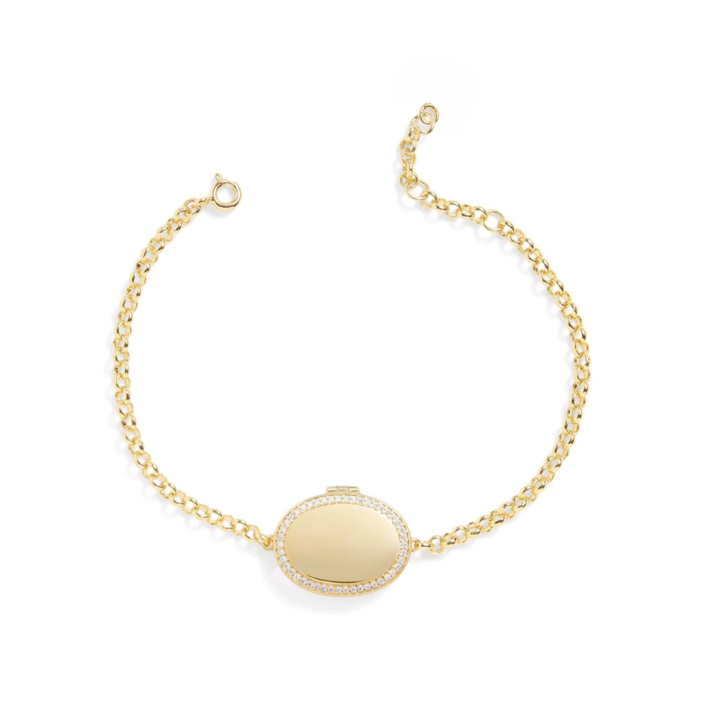 Custom Photo Oval Locket Bracelet