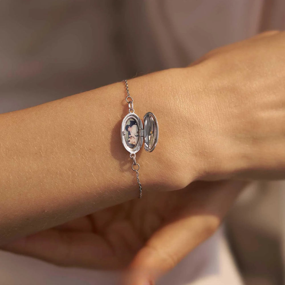 Custom Photo Oval Locket Bracelet