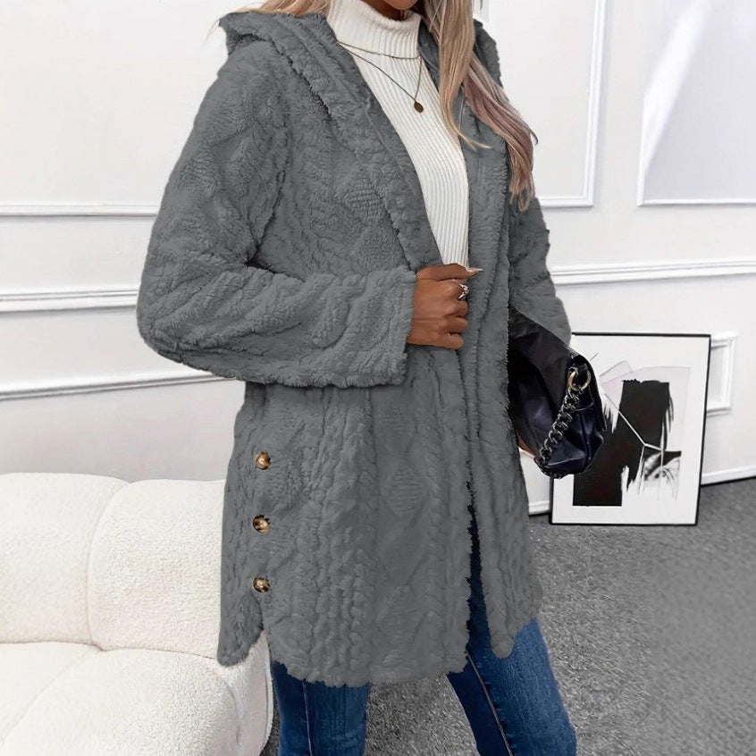 Alice | Fuzzy Fleece Button Down Cardigan