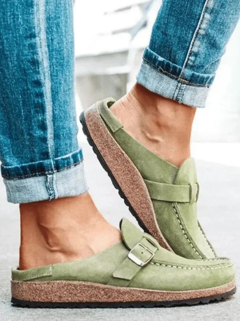 Valencia | Suede Buckle Comfort Clogs