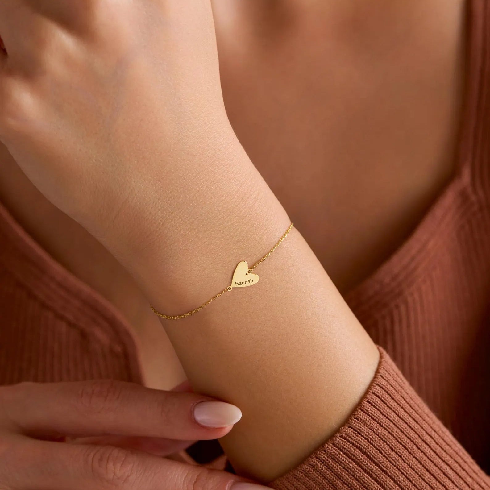 Custom Engraved Heart Bracelet