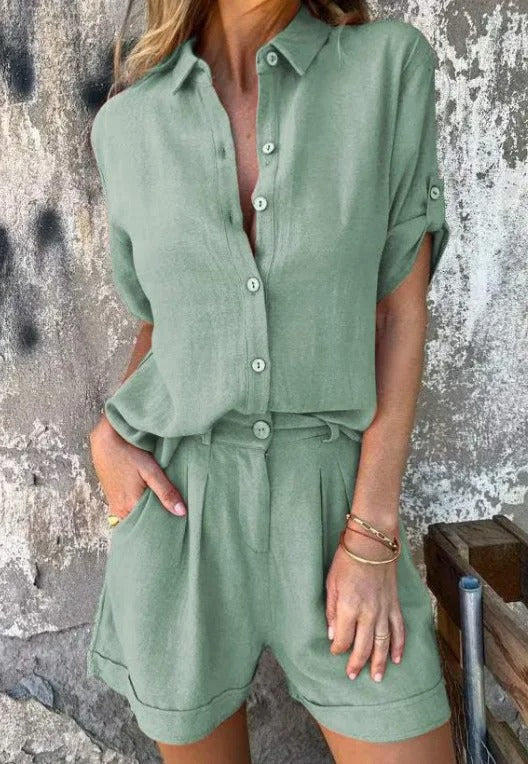 Melda | Breezy Buttoned Set