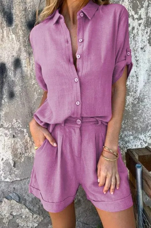 Melda | Breezy Buttoned Set
