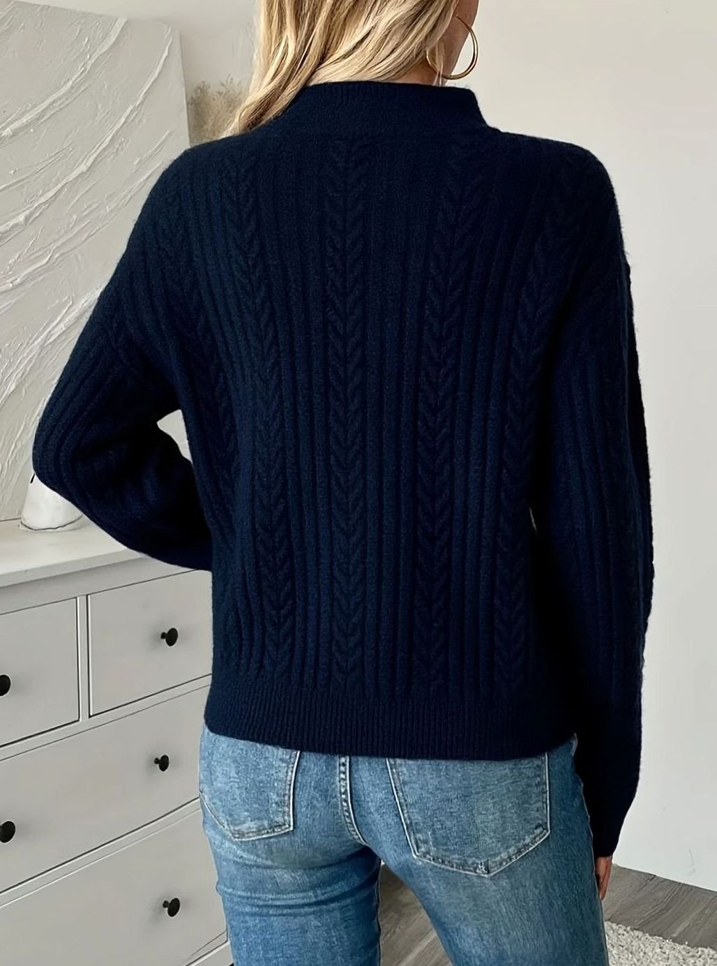 Penelope | Women's Cable-Knit Quarter-Zip Pullover Sweater