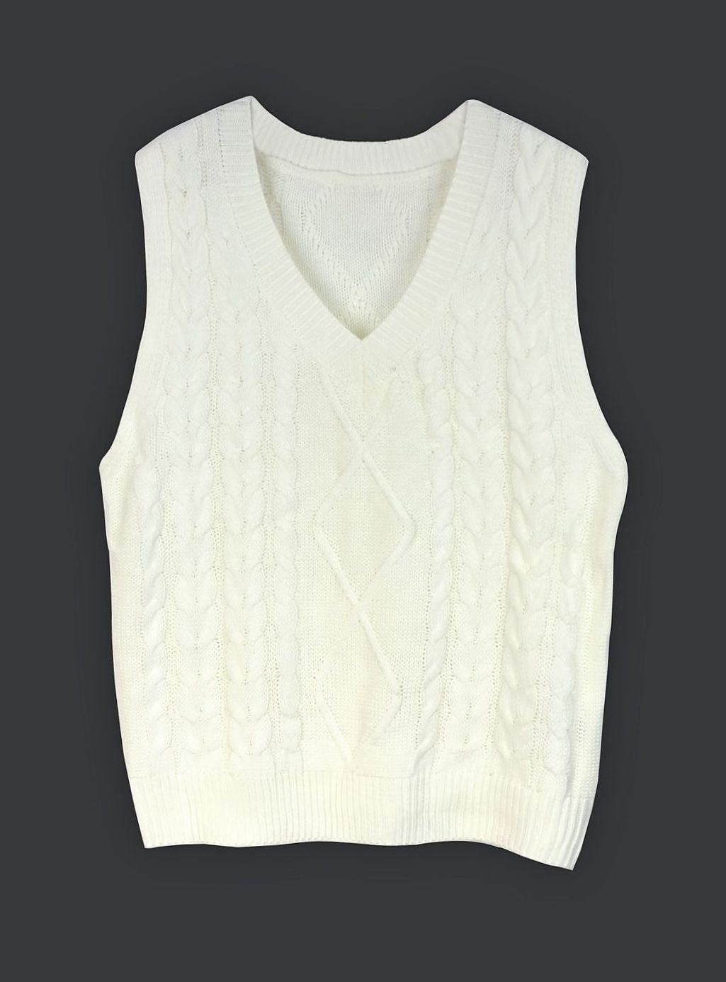 Camila | Women's Cable-Knit V-Neck Sweater Vest Relaxed Fit