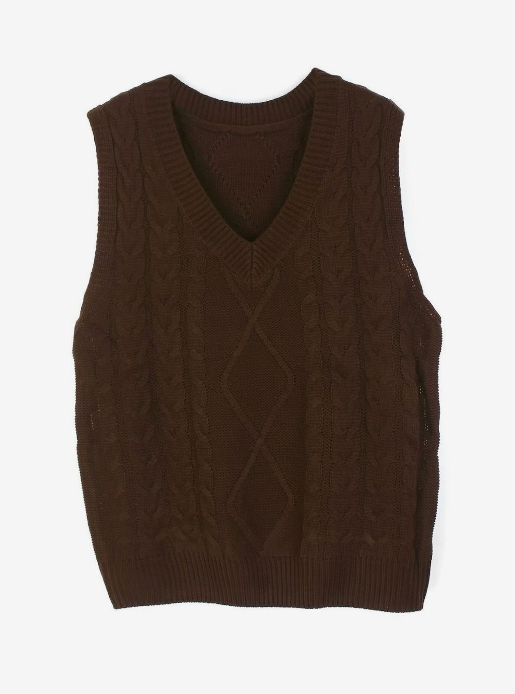 Camila | Women's Cable-Knit V-Neck Sweater Vest Relaxed Fit