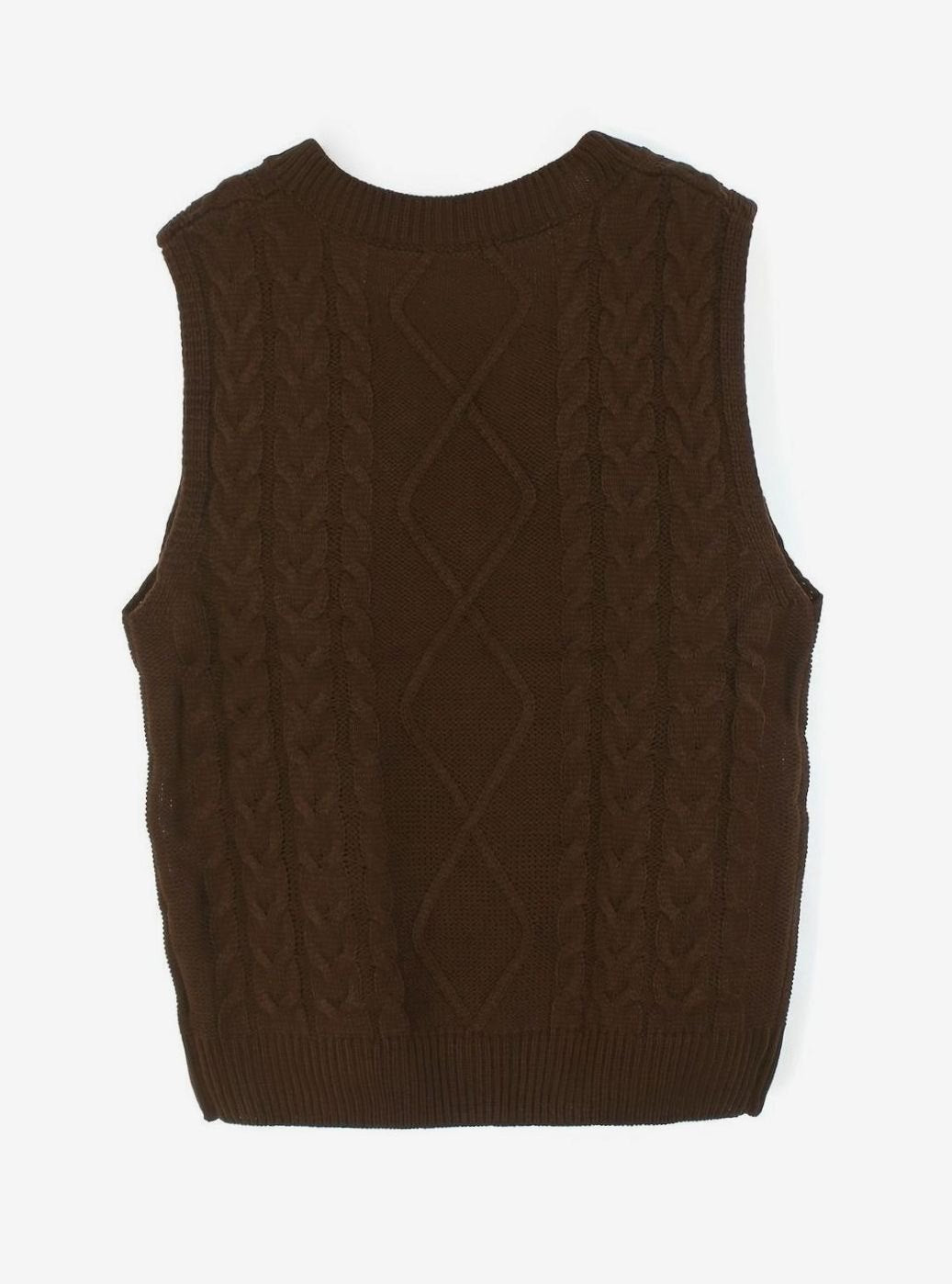 Camila | Women's Cable-Knit V-Neck Sweater Vest Relaxed Fit