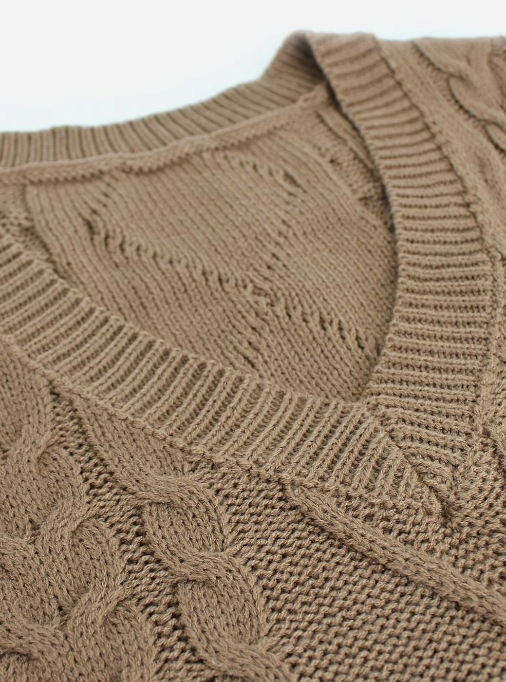 Camila | Women's Cable-Knit V-Neck Sweater Vest Relaxed Fit