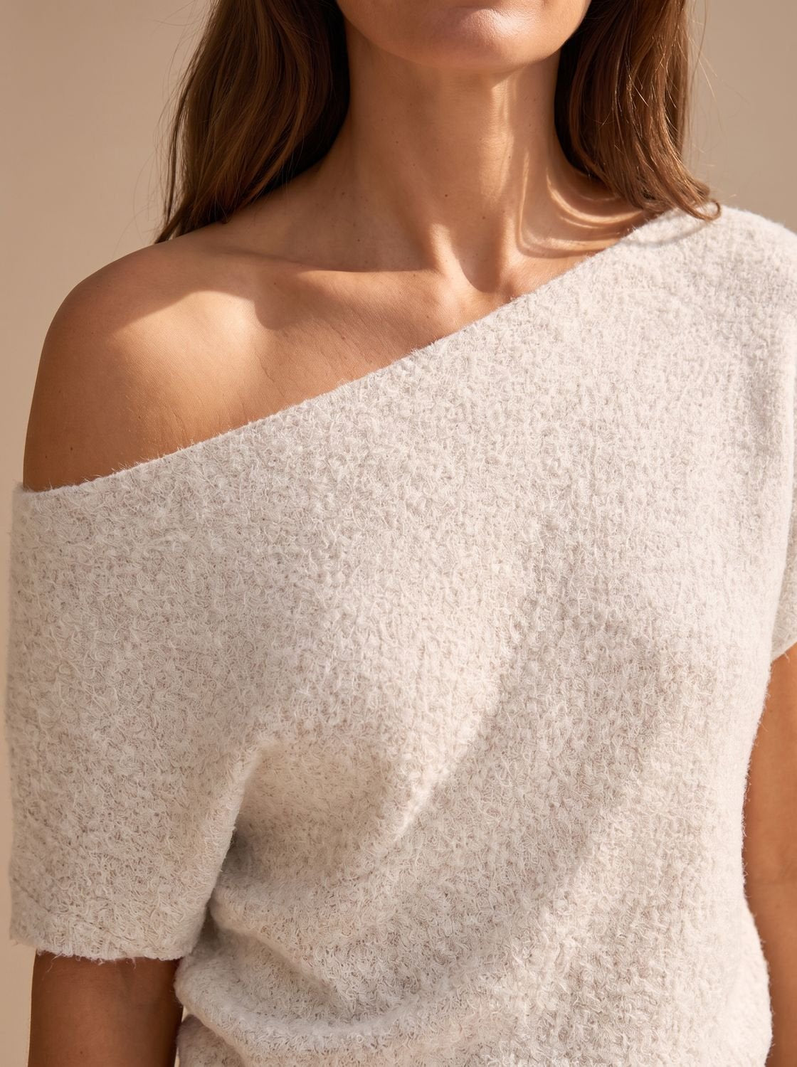 Aria | Women's Off-Shoulder Short-Sleeve Soft Knitwear Sweater