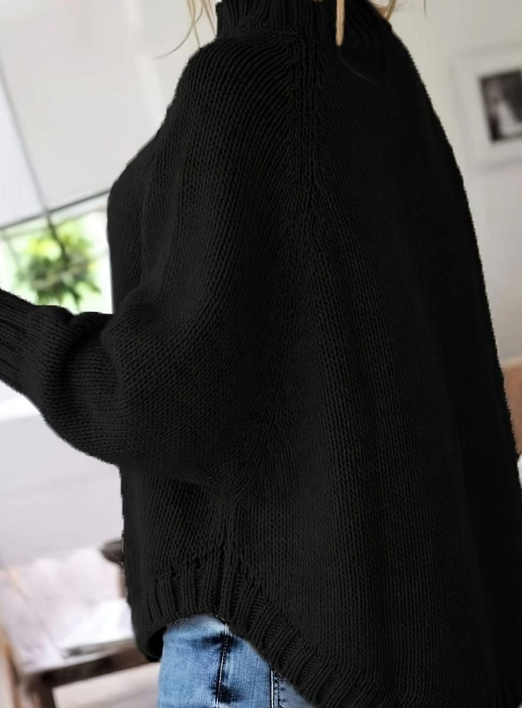 Olivia | Women's Oversized Cable Knit High-Neck Sweater