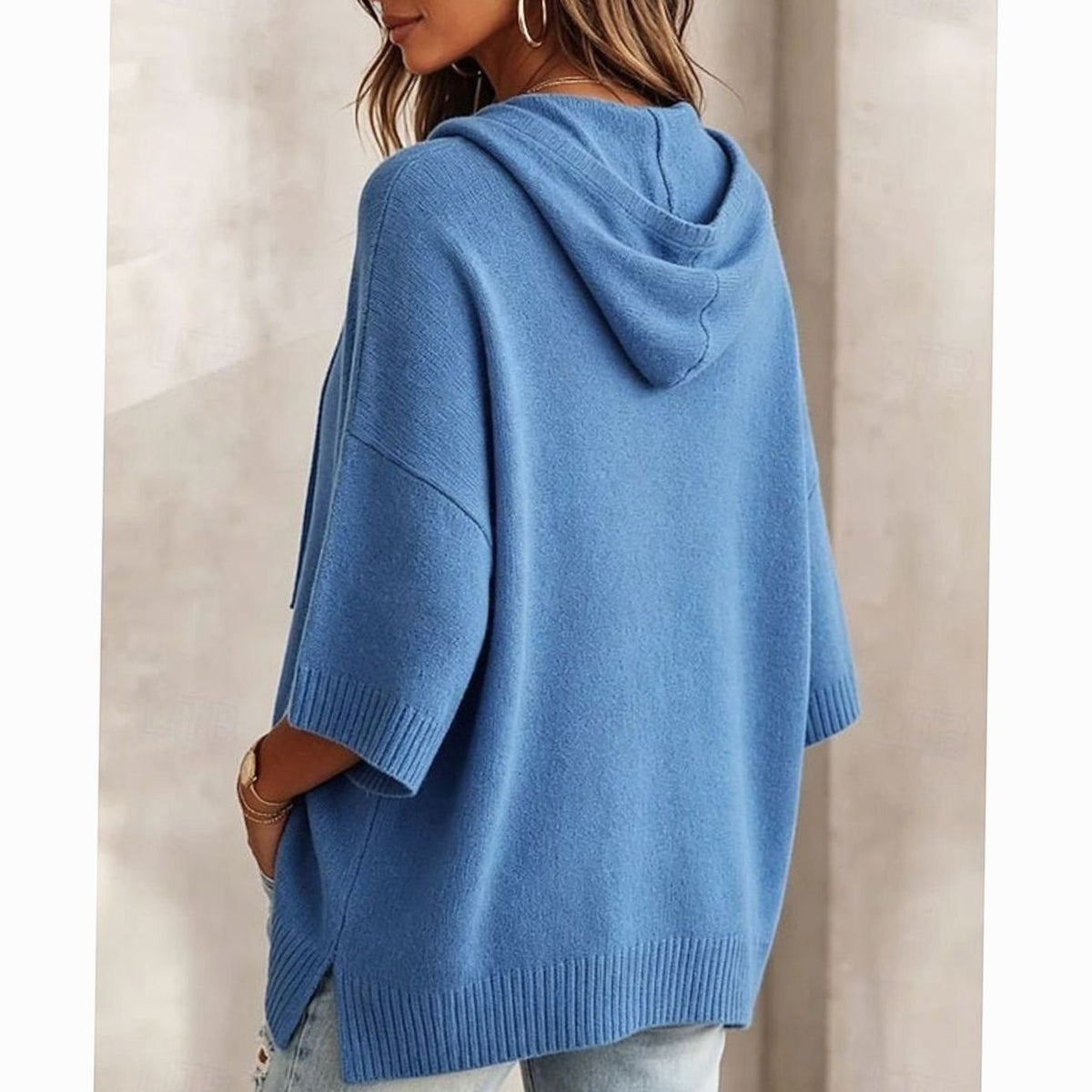 Evelyn | Women's Relaxed-Fit Hooded Drawstring Knit Sweater