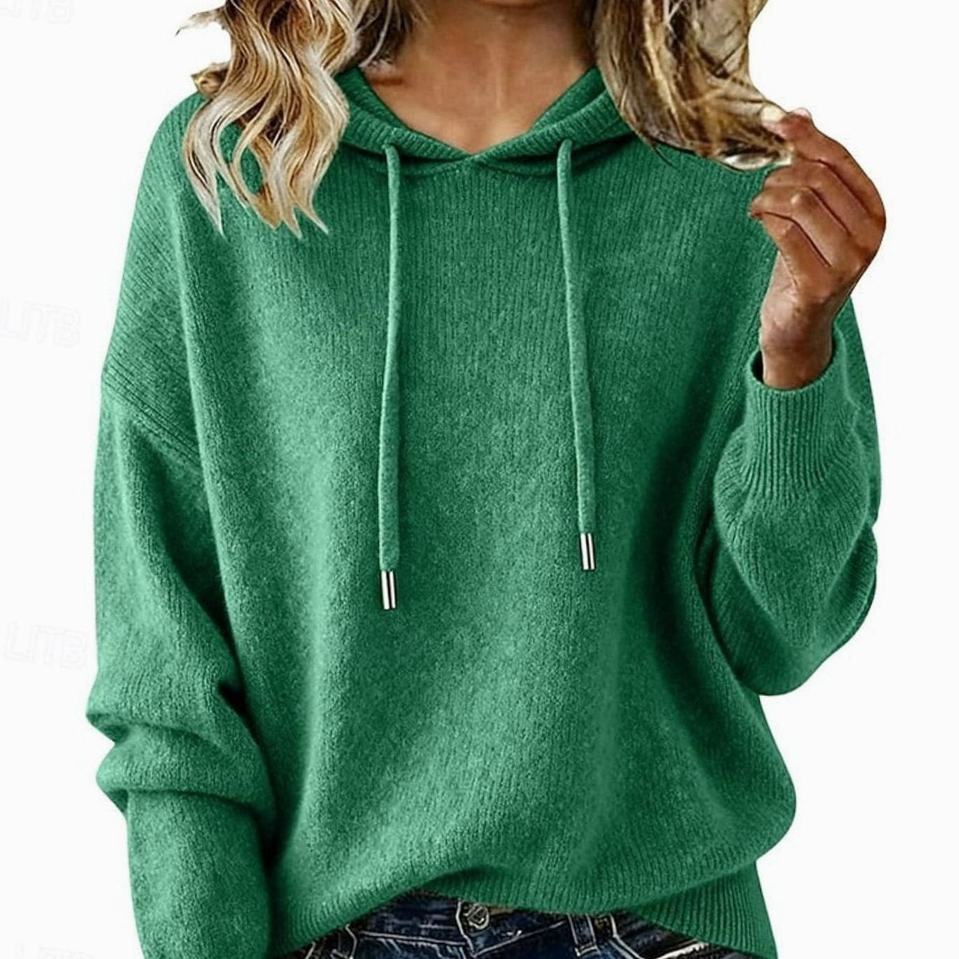 Olivia | Women's Relaxed-Fit Hooded Knit Sweater Drawstring Pullover
