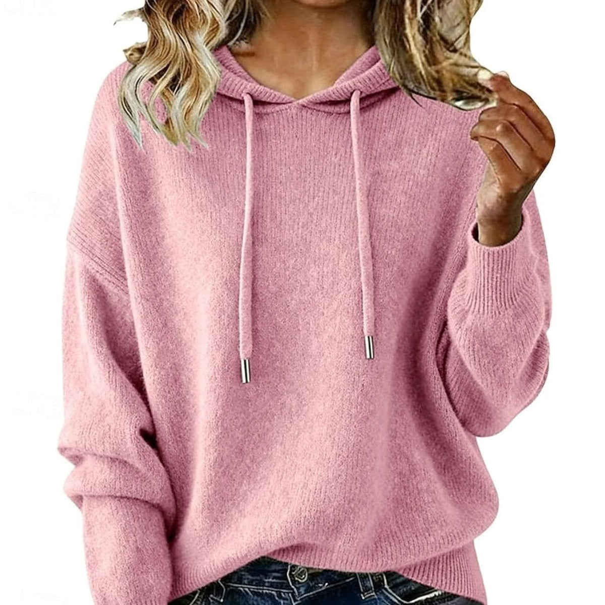Olivia | Women's Relaxed-Fit Hooded Knit Sweater Drawstring Pullover
