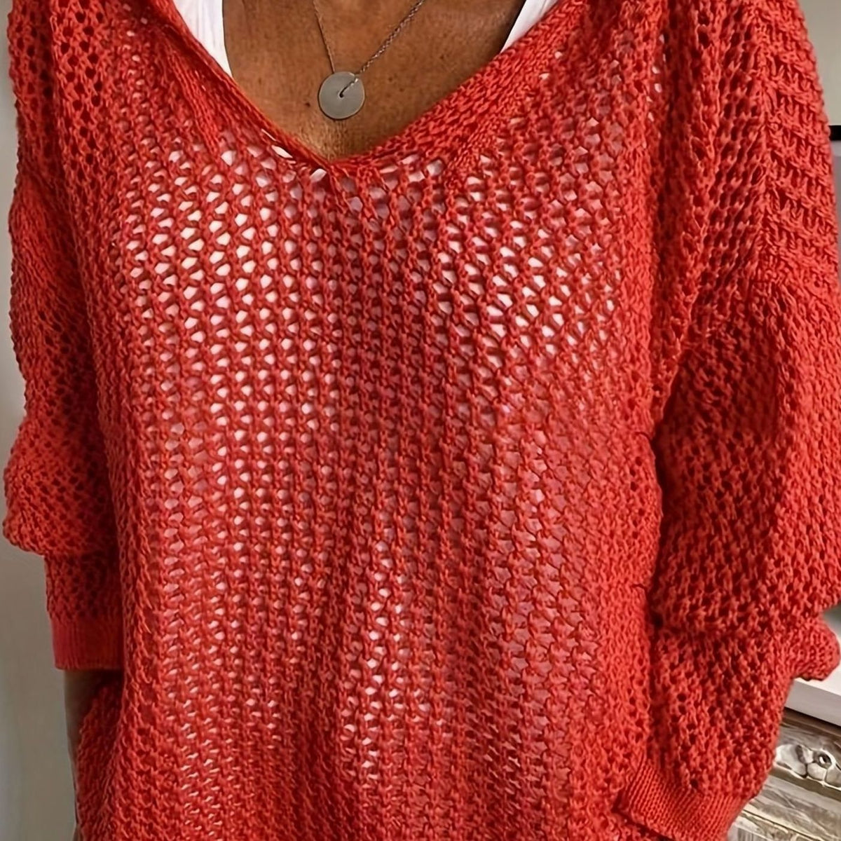 Camila | Women's Relaxed Open-Knit Hooded Sweater