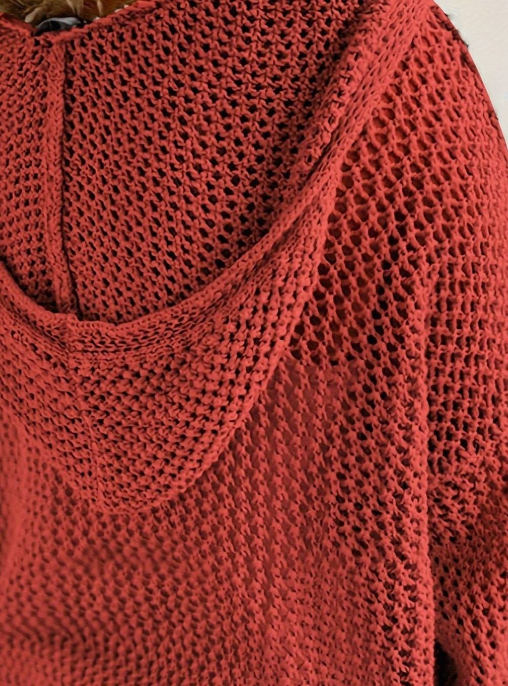 Camila | Women's Relaxed Open-Knit Hooded Sweater